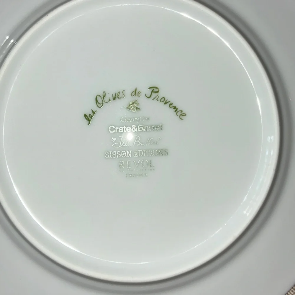 Crate & Barrel LES OLIVES DE PROVENCE Appetizer Plate Set 6 pc Revol France